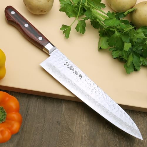 VG10 16 Layer Hammered Damascus Gyuto Japanese Chefs Knife (7")