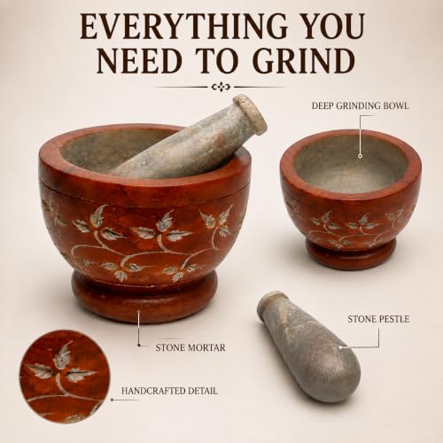 Mortar and Pestle (Rustic Floral)