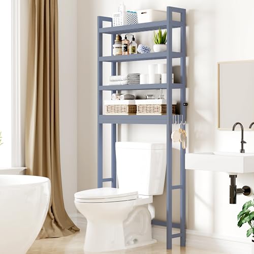 Bamboo Over The Toilet Storage Cabinet (Grey / 4 Tiers (72.8"H))