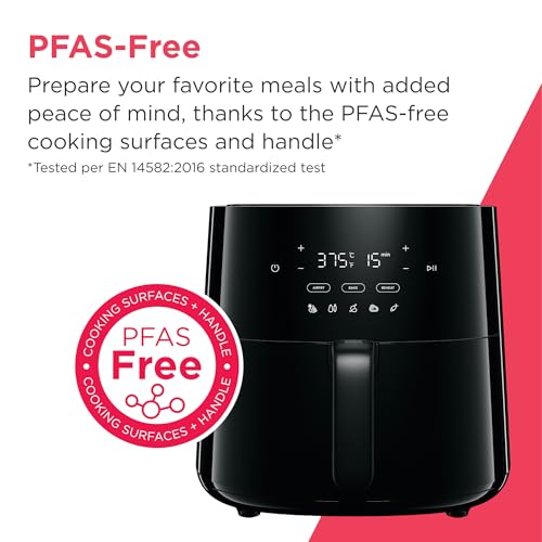 3-in-1 Air Fryer, Large 5.3 QT Capacity, Digital Display, 3 Cooking Modes, 5 Recipe Presets, Automatic Shake Reminder, PFAS-Free Cooking Surfaces, Black (3-1 Air Fryer)
