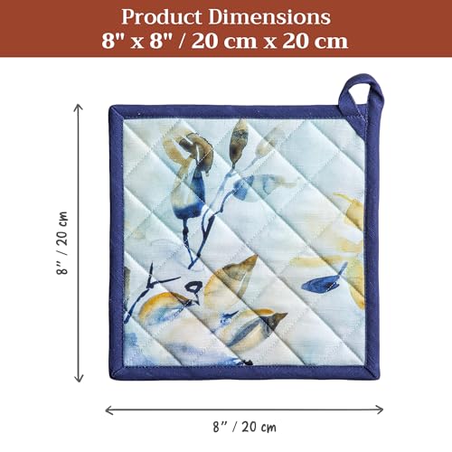 Pot Holders 100% Cotton Potholders (046 - Lazy Summer Days / 8" x 8" (Pot Holder Pack of 1))