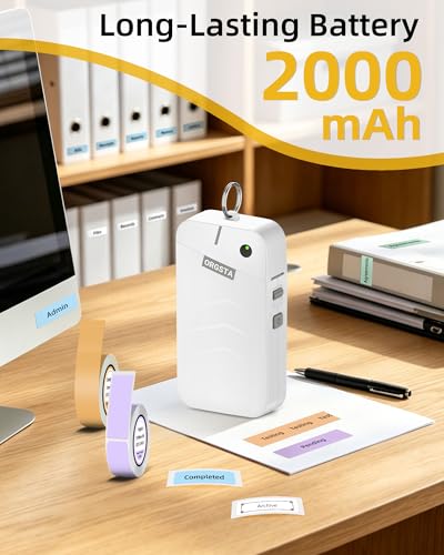 S001 Label Maker Machine with Tape (White)
