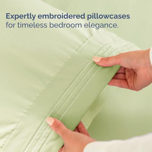 Flex Top Split Head King 4 Piece Sheet Set (16 - Light Sage Green / Split Head/Flex Top)