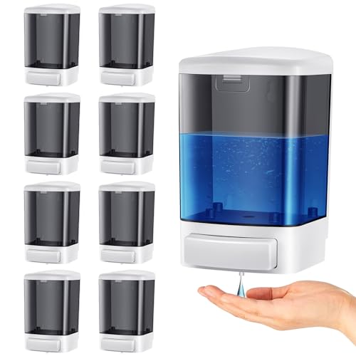 8 Pcs Wall Mounted Soap Dispenser (Black / 33.8 oz 1000 ml)