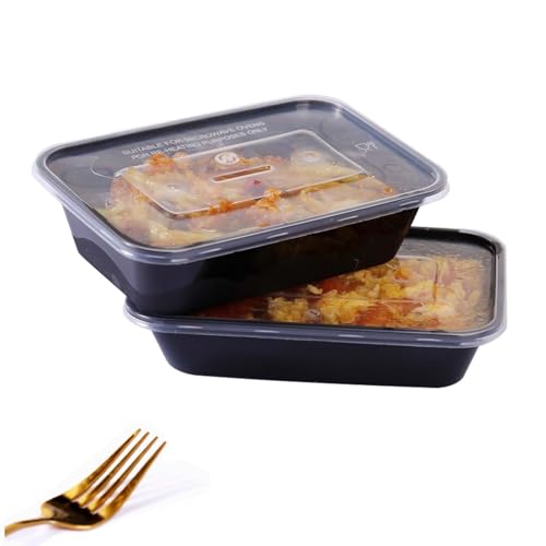 24oz Square Plastic Meal Prep Containers Reusable With Lids (24 oz square box)