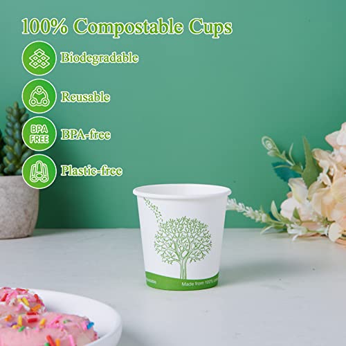500 Count 4 oz Compostable Paper Cups (500Pack 4oz PLA Cups)