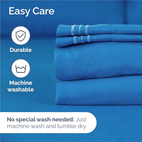 Split King Size 5 Piece Sheet Set (19 - Royal Blue / Split King Size)