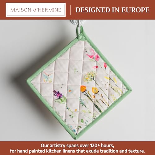 Pot Holders 100% Cotton Potholders (019 - Botanical Fresh / 8" x 8" (Pot Holder Pack of 1))
