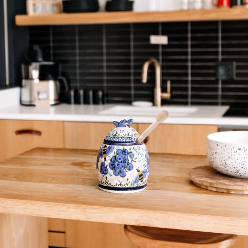 10oz Blueberry Breeze Handpainted Ceramic Honey Jar (Blueberry Breeze)