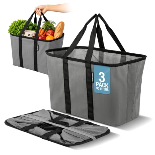 Collapsible EcoBasket Tote (Gray/Black / 30l - 3 Pack)