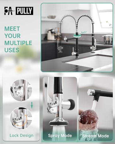 Kitchen Sink Faucet (Black&Chrome)