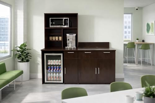 Door Storage Cabinet with Mini Fridge Space (72" W – Door + Fridge + Hutch)