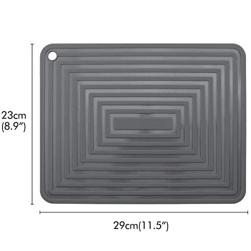 Large Silicone Trivet Mats for Hot Dishes (Dark Gray)