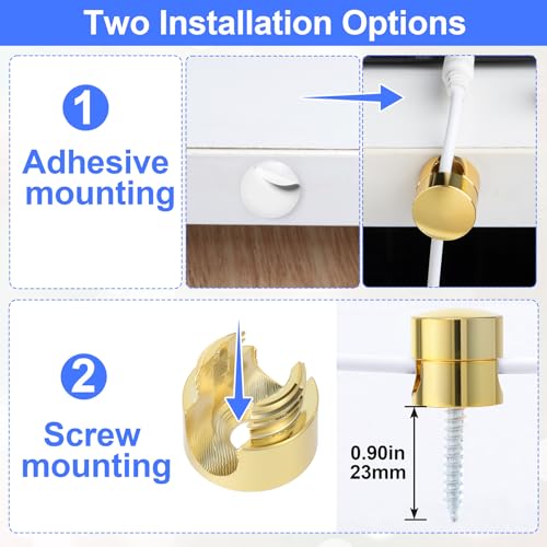 10 Sets Charger Holders for Cords (10 Sets / Gold)