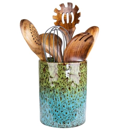 Utensil Holder (Green & Blue)