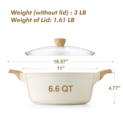 Ceramic Nonstick Pot (6.6 Quarts / Ceramic White)
