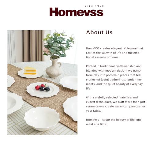 HomeVss New Bone China Dinnerware Set (Lotus / Service for 8 - 40pc Set)