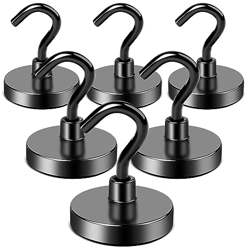 Magnetic Hooks Magnet Hook for Cruise Cabins 85LBS Essentials 6P (Black / 0.98in)