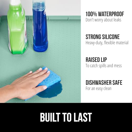 Waterproof Silicone Under Sink Mat (Mint / 34"w X 22"l)