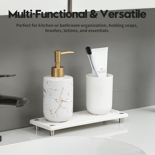 Water Absorbing Stone Sink Caddy (10"x 4" - White)