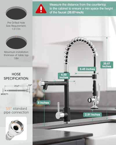 Kitchen Sink Faucet (Black&Chrome)