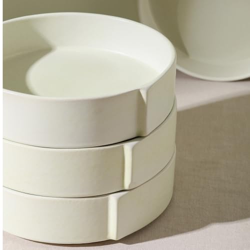 Bao 4 Piece Pasta Bowl Set Stoneware (Beige / 4-Piece - Pasta Bowl)