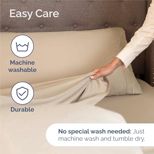 King Size 4 Piece Sheet Set (12 - Cream / King)