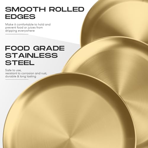 8 Pieces Gold Pizza Pans 8 Inch Bakeware (8 Count)
