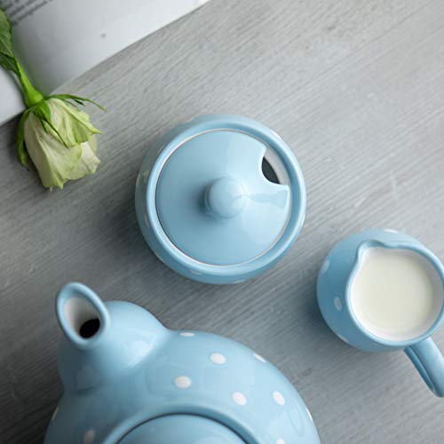 Ceramic Sugar Bowl with Lid (Blue)