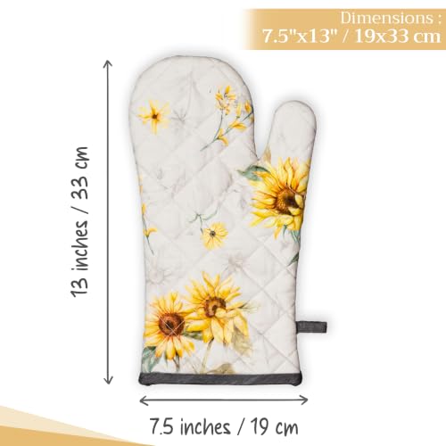 Maison d'Hermine Oven Gloves 100% Cotton Oven Mitt (057 - Candice / 7.5" x 13" (Oven Mitt))
