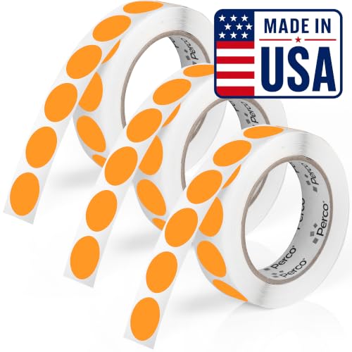 Neon Orange Perforated Round Circle Dot Sticker 1 (Neon Orange / 1 Inch)