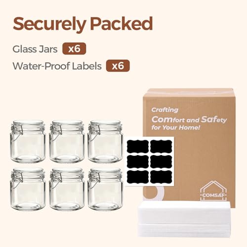 17 oz Overnight Oats Containers with Lids 6 Pack Wide Mouth (17 fl oz x 6 - Wide Mouth)