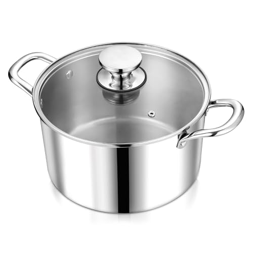 6 Quart Tri Ply Stainless Steel Stock Pot