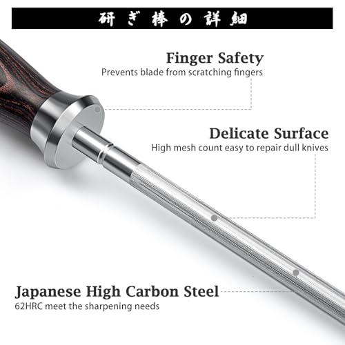 Honing Rod 10 Inch Professional Kitchen Knife Sharpener Rod (10")