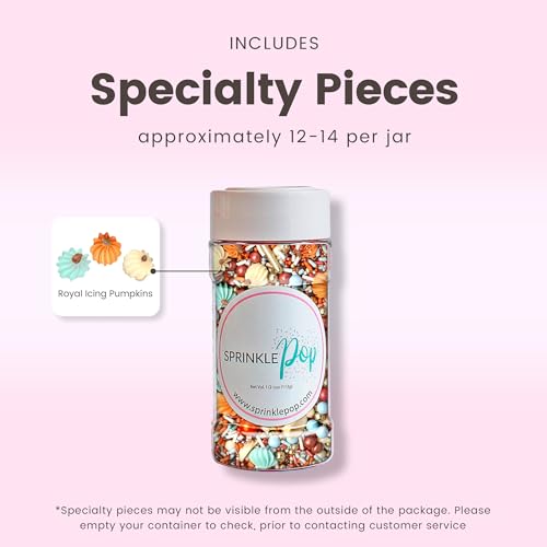 Pumpkin Carriage Sprinkle Mix (Burnt Orange, Light Blue, Vintage Gold, Rose Gold)