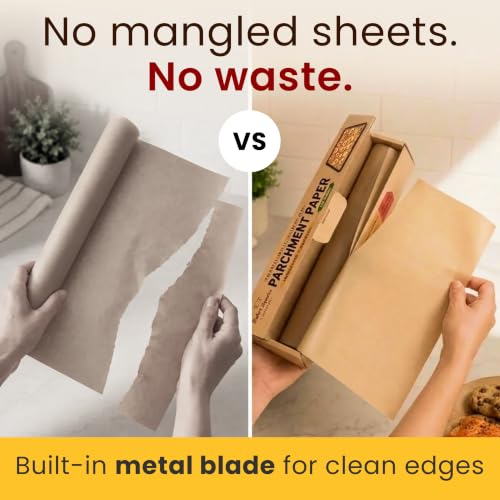 Unbleached Parchment Paper Roll with Cutter (260 Sq Ft)