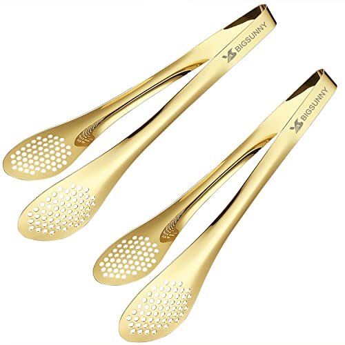 Stainless Steel Buffet Tongs (Gold 11" Serving Tongs)