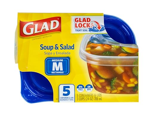 GladWare Medium Rectangle Food Storage Containers (Rectangle / 24 oz - 5 Count)