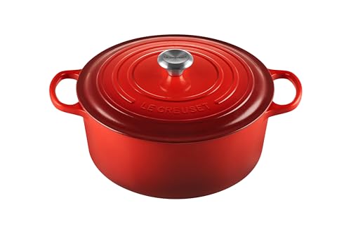 Enameled Cast Iron Round Dutch Oven (Cerise / 9 Qt)