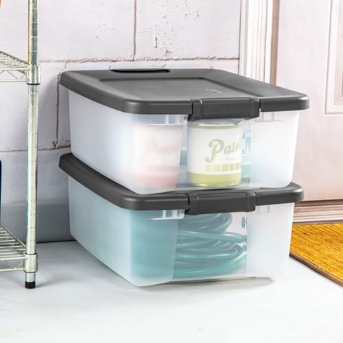 18 Pack Plastic Storage Bins w (25 Quart Tote / 18 Pack)