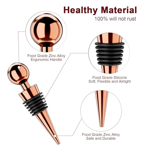 Wine Stoppers for Wine Bottles 3Pcs Vacuum Wine Bottle Stopper with Silicone Reusable Wine Corks (3 Count)