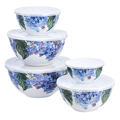 Mixing Bowls with Lids (Hydrangea Floral / Set Of 10)