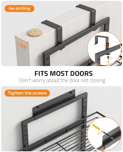 Black 9 Tier Over The Door & Wall Mount Pantry Organizer (9-Tier Door&Wall / Black)