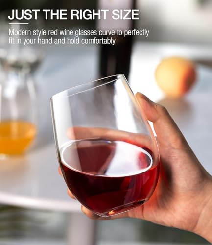 Stemless Wine Glasses Set of 12 (Set of 12-15oz)