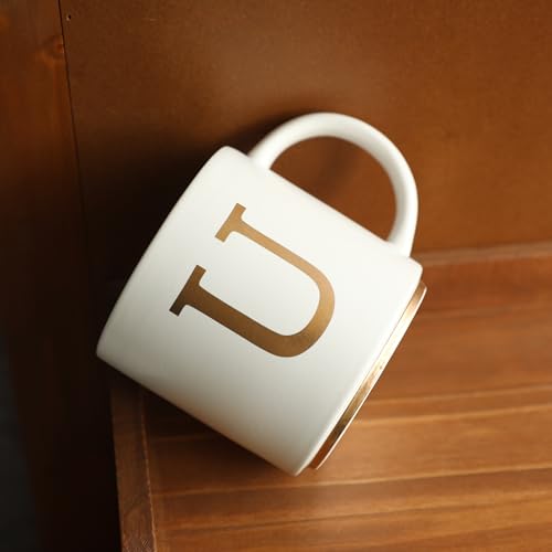 Monogram Ceramic Mugs (gold-U)