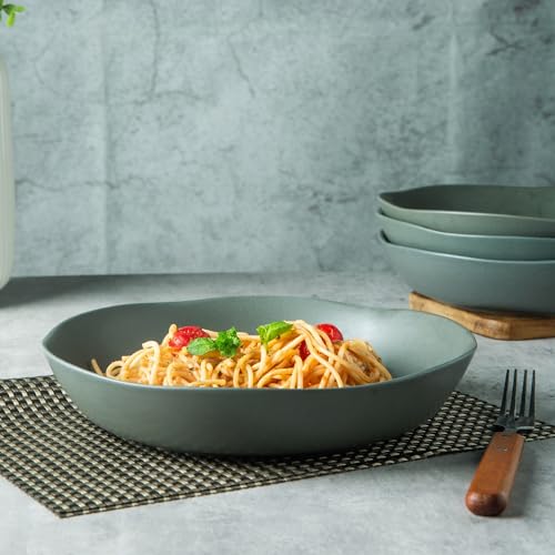 9.75'' Ceramic Large Pasta Bowls (Reactive Glaze / Set of 4)