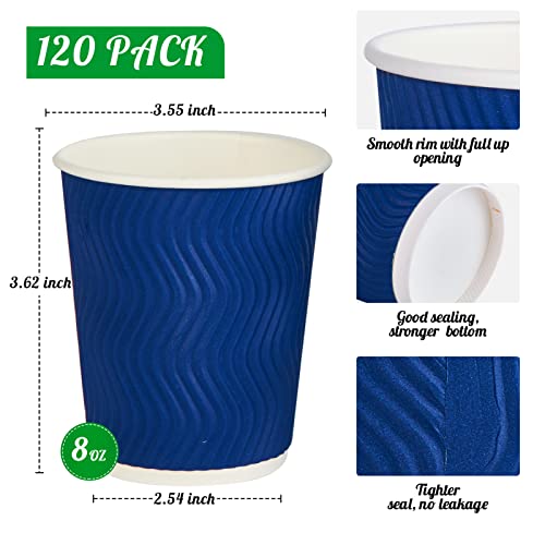 Disposable Paper Coffee Cups (8oz-120pack)