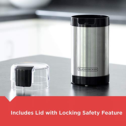 One Touch Coffee & Spice Grinder with Stainless Steel Blades (2/3 Cup Coffee Bean Capacity (Pack of 1))