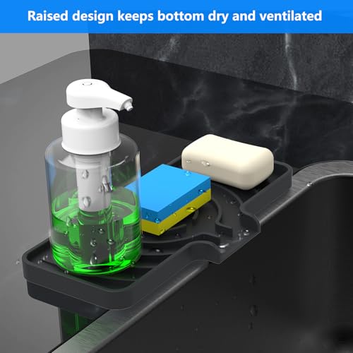 Sponge Holder for Kitchen Sink (Black / 10"x 4")