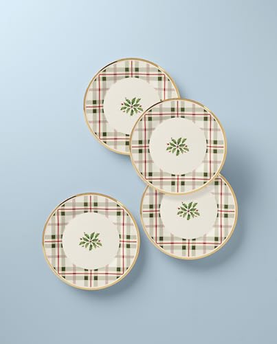 Holiday Christmas Plaid Accent Plates (Accent Plates, Set of 4)